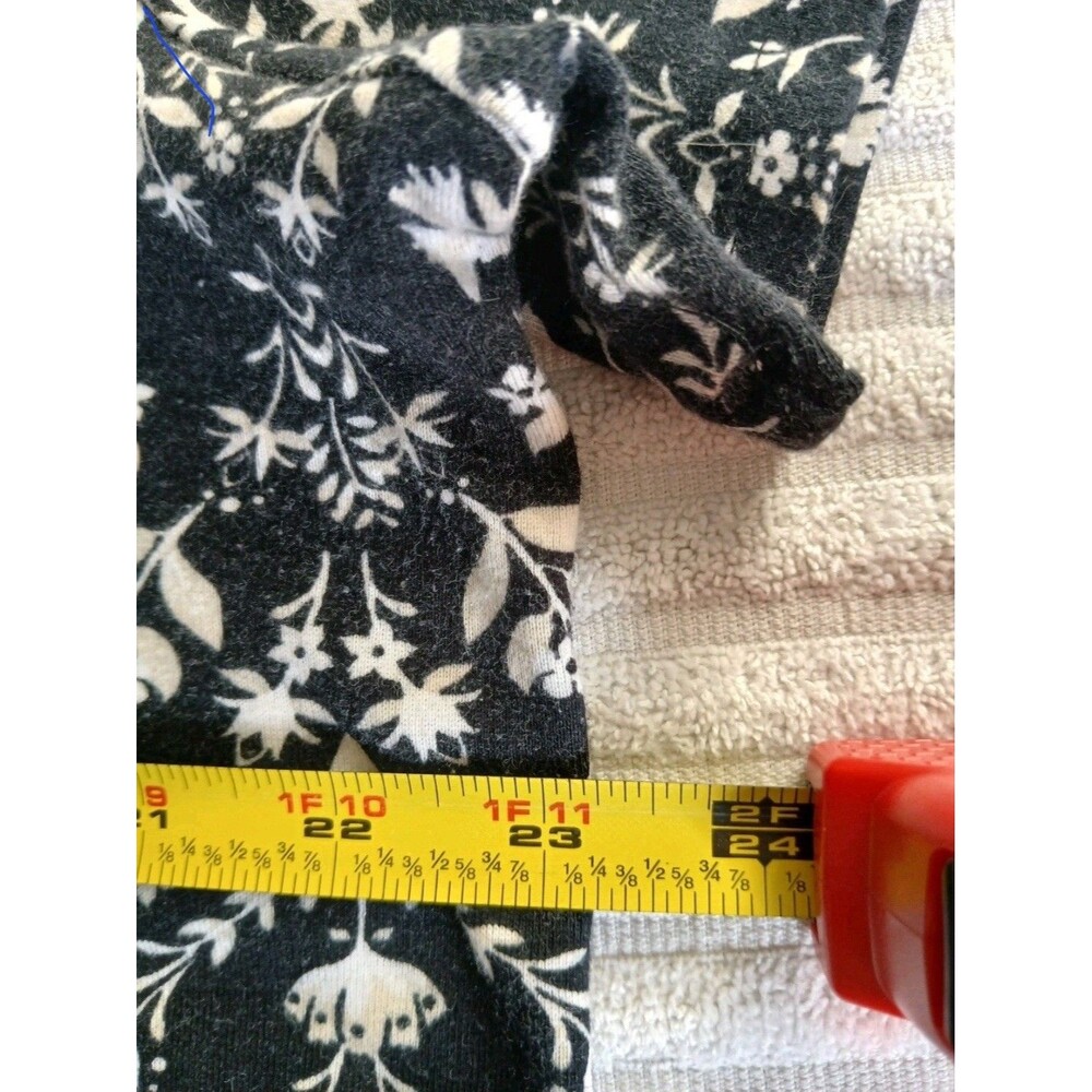 Croft & Barrow Womens Plus Size 1X Black White Floral Classic Tee Top - Picture 10 of 12